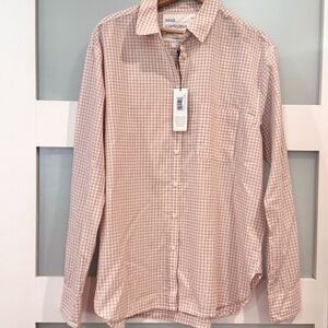 Unsubscribed Boyfriend Shirt Rose Gingham Check Size M – 100% Cotton – NWT $98